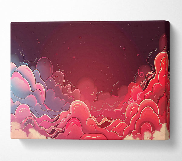  A Canvas Print of Crimson Cloud Formations Canvas Art