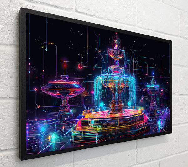 Neon Digital Fountain