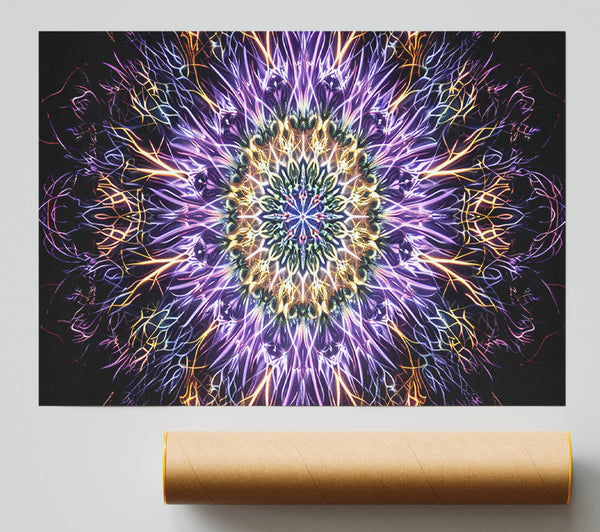 Purple Light Mandala Print