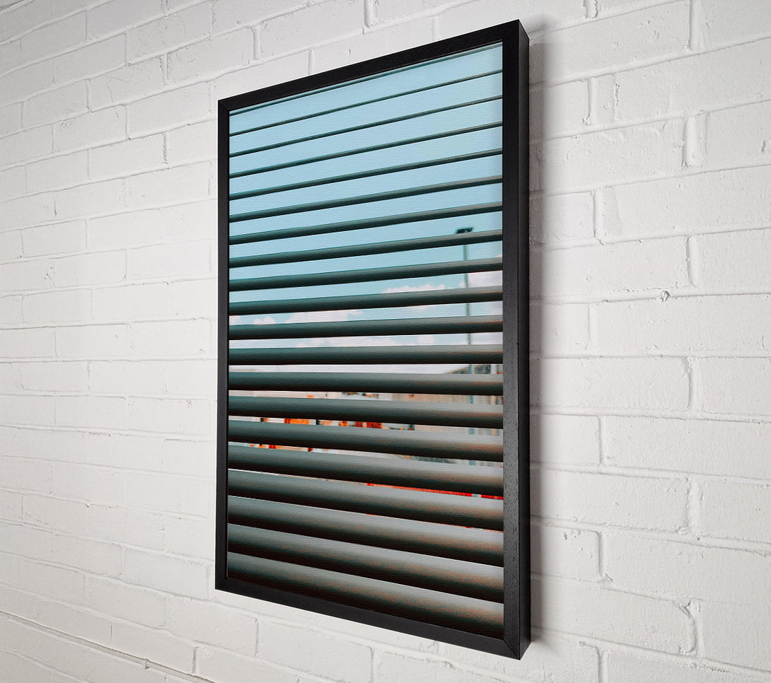  A Canvas Print of Grey Sky Through Blinds Canvas Print