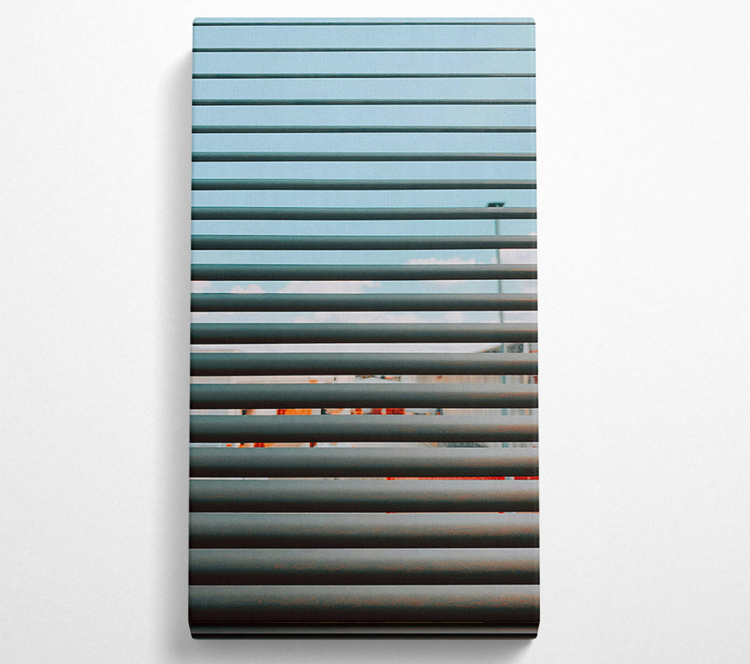  A Canvas Print of Grey Sky Through Blinds Canvas Print