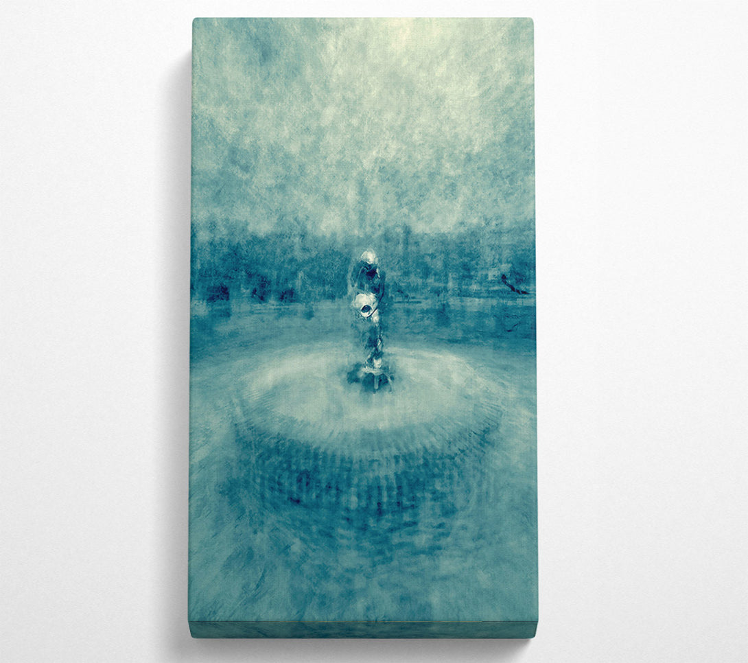  A Canvas Print of Azure Fountain Reflection Canvas Art