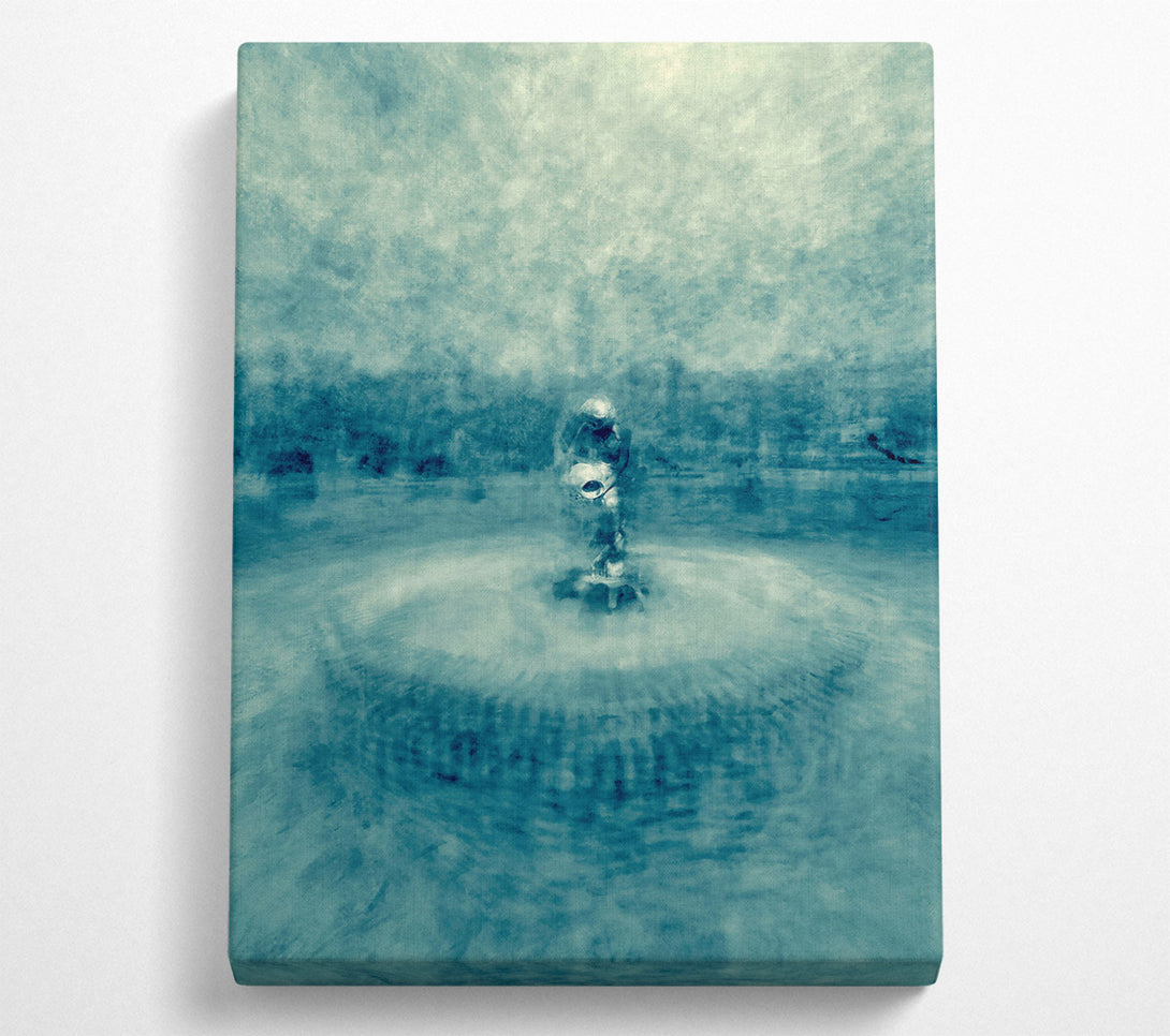  A Canvas Print of Azure Fountain Reflection Canvas Art