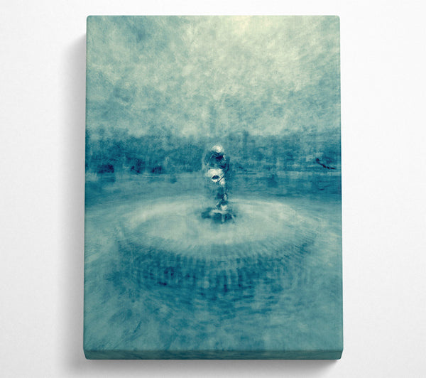  A Canvas Print of Azure Fountain Reflection Canvas Art