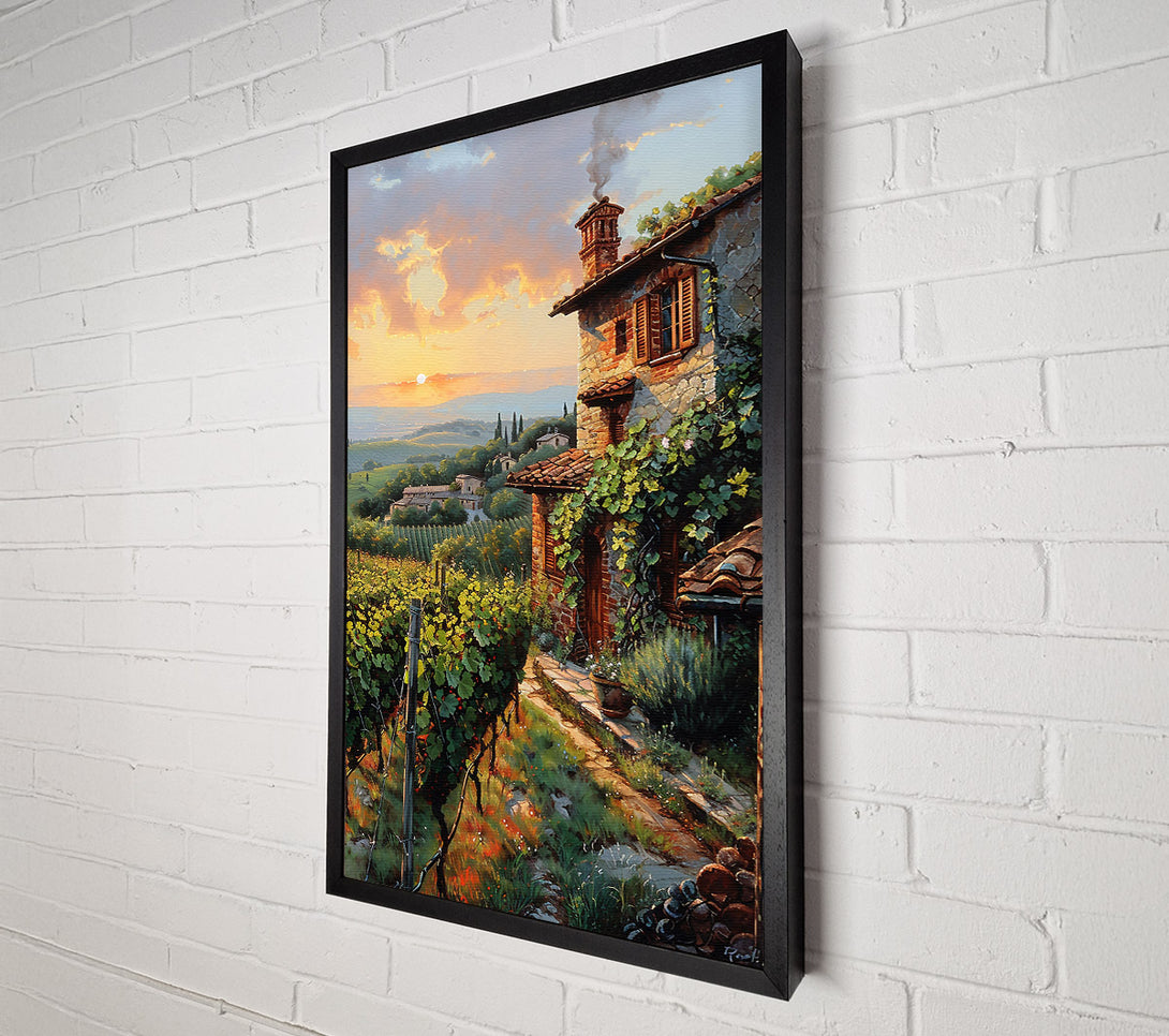  A Canvas Print of Golden Tuscan Sunset Canvas Art