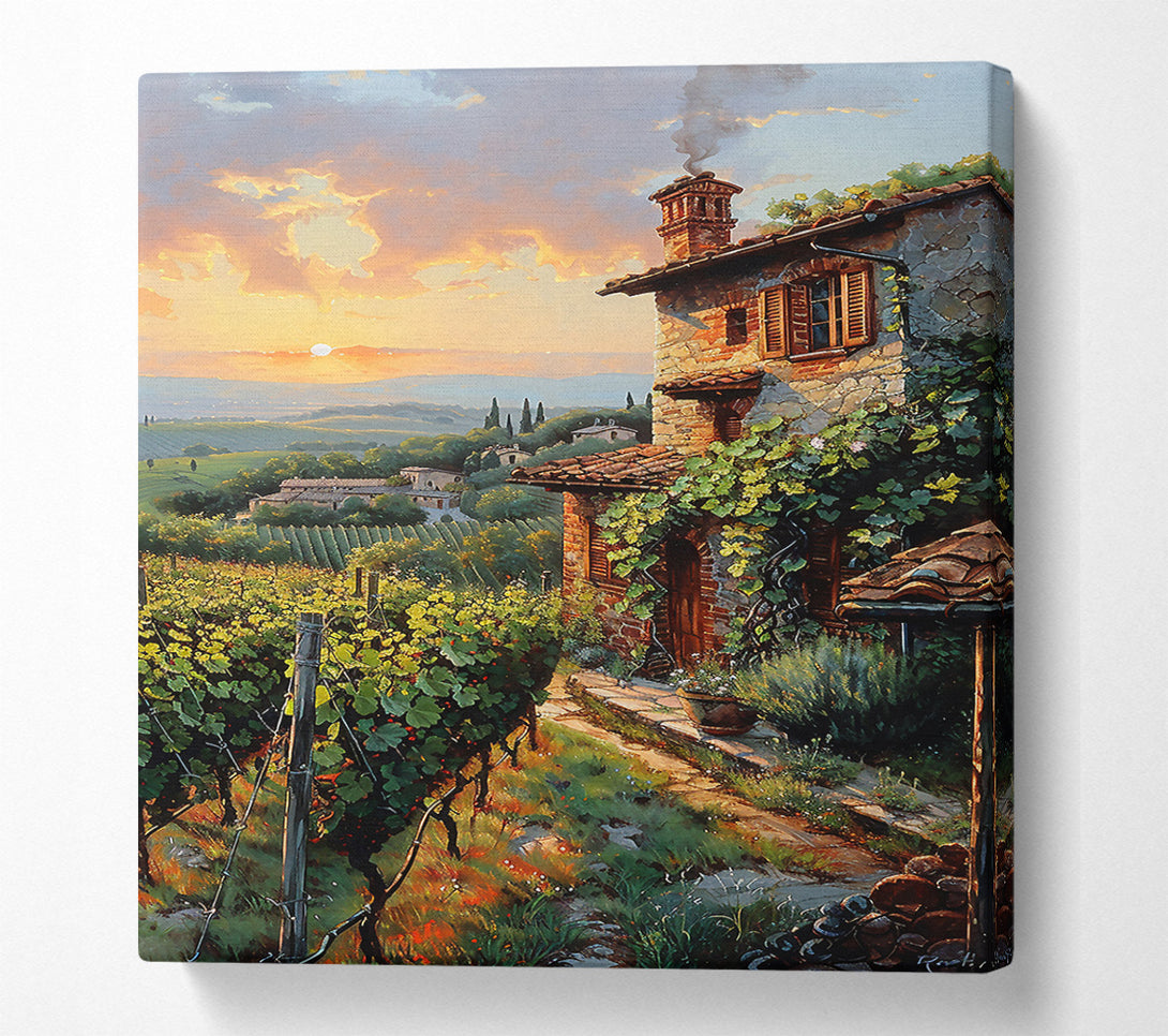  A Canvas Print of Golden Tuscan Sunset Canvas Art