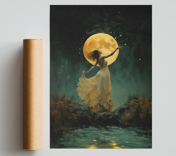 Golden Moonlight Dance Giclee Print