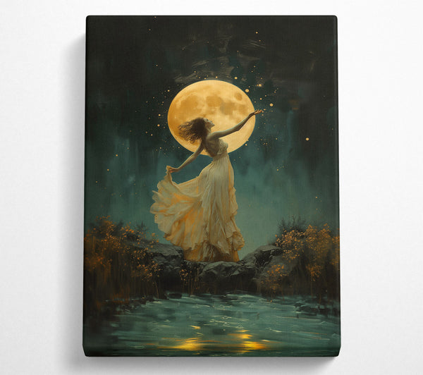  A Canvas Print of Golden Moonlight Dance Canvas Print