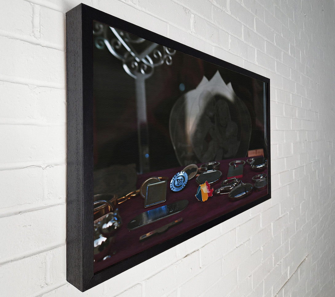  A Canvas Print of Silver Keychains And Romania Canvas Wall Art