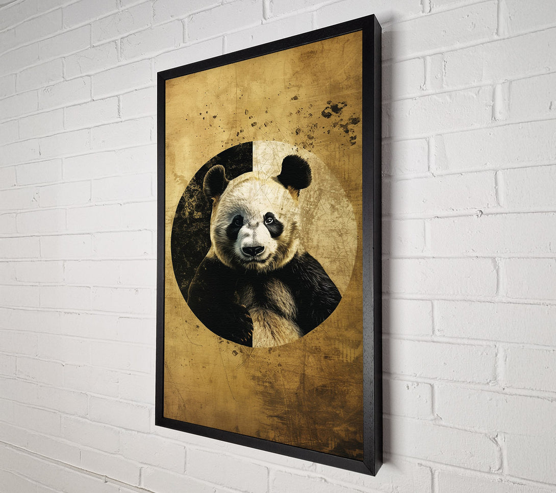  A Canvas Print of Golden Panda Portrait Canvas Print
