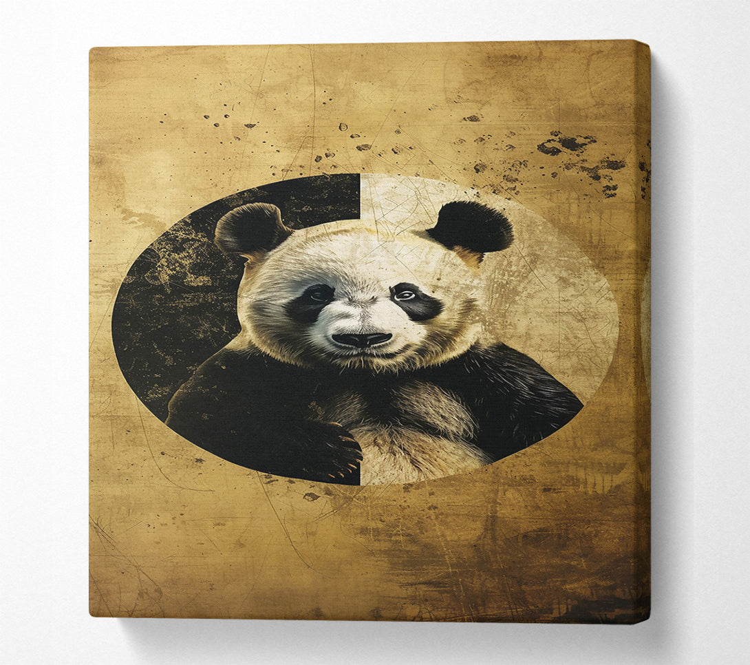  A Canvas Print of Golden Panda Portrait Canvas Print