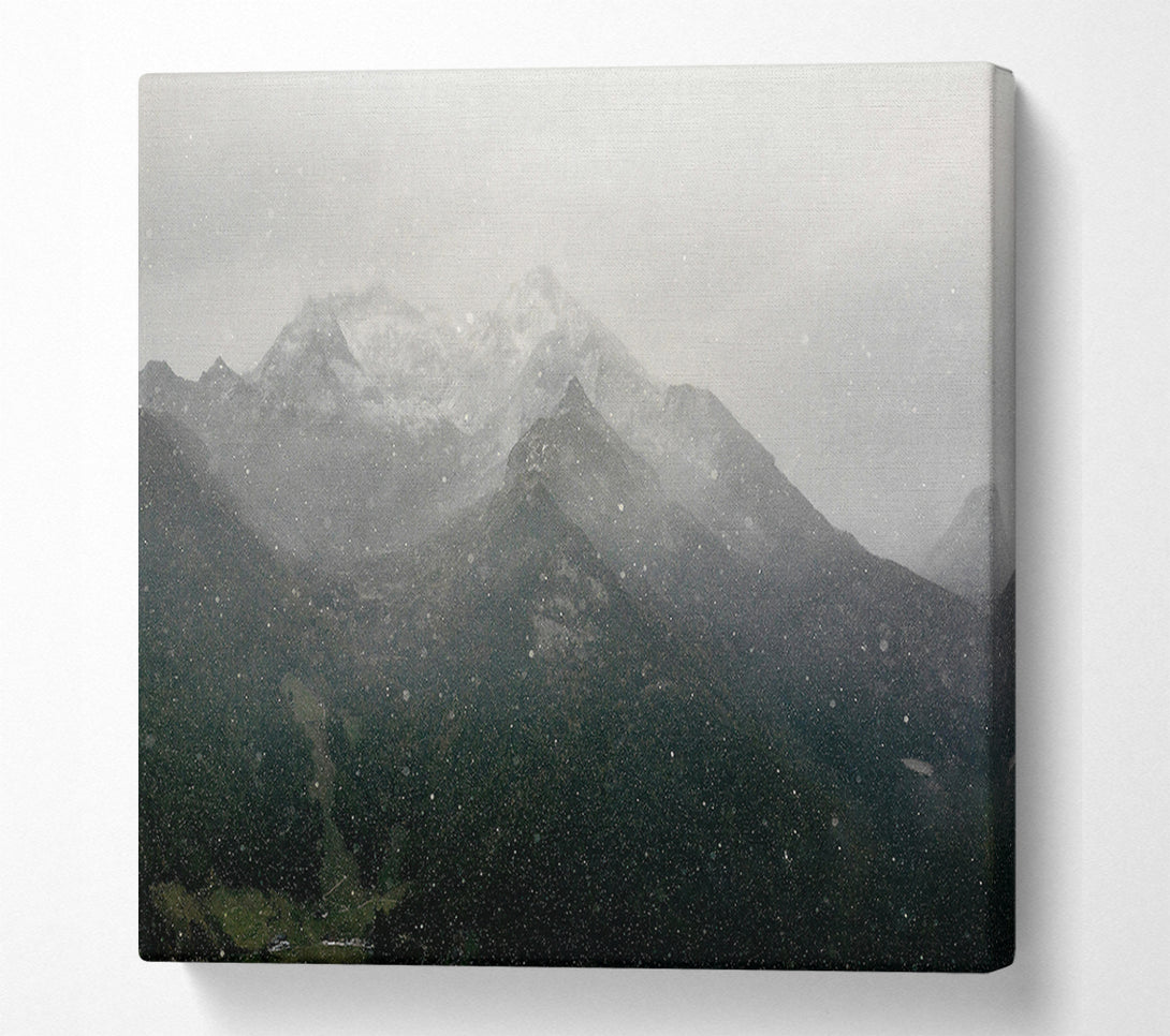  A Canvas Print of Grey Peaks In Snow Canvas Print