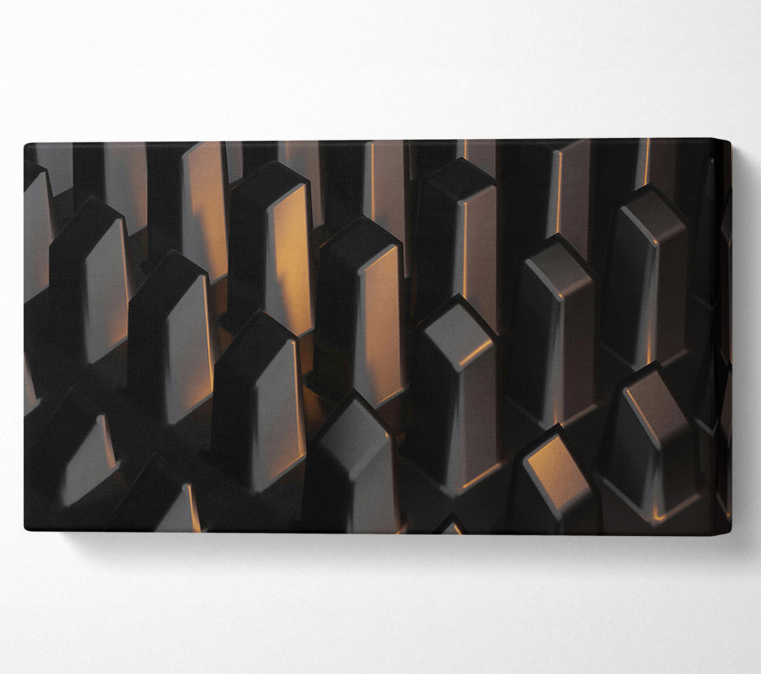  A Canvas Print of Bronze Geometric Forms Canvas Art
