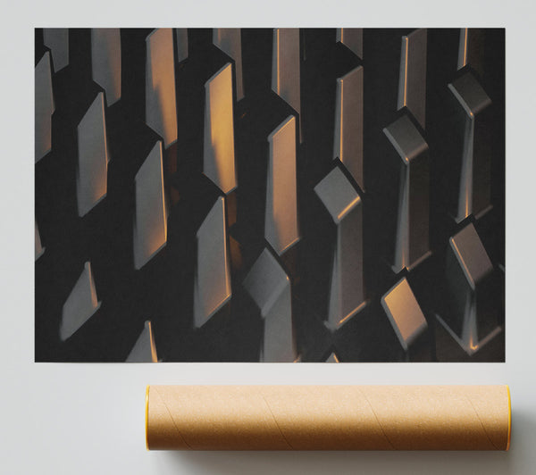 Bronze Geometric Forms Print
