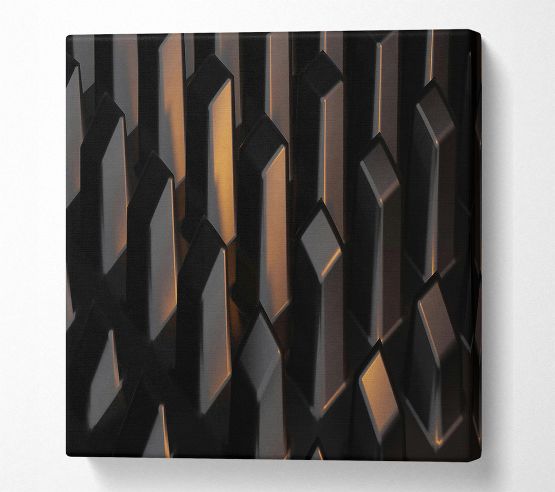  A Canvas Print of Bronze Geometric Forms Canvas Art