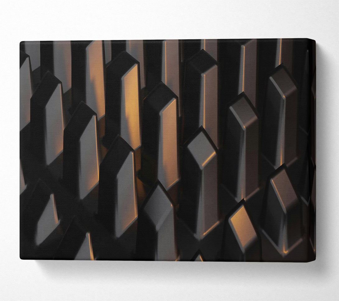  A Canvas Print of Bronze Geometric Forms Canvas Art
