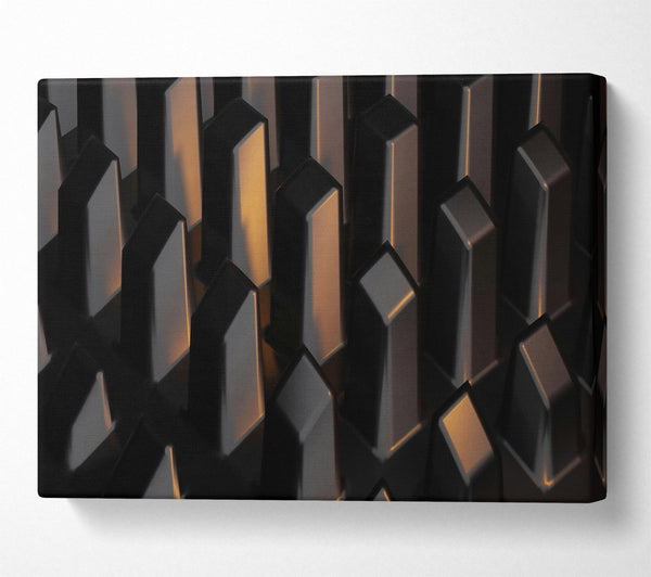  A Canvas Print of Bronze Geometric Forms Canvas Art