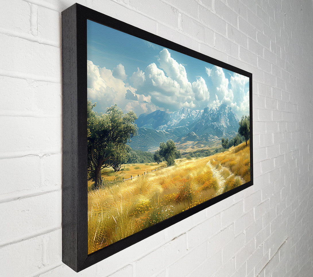  A Canvas Print of Golden Path To Blue Peaks Canvas Art