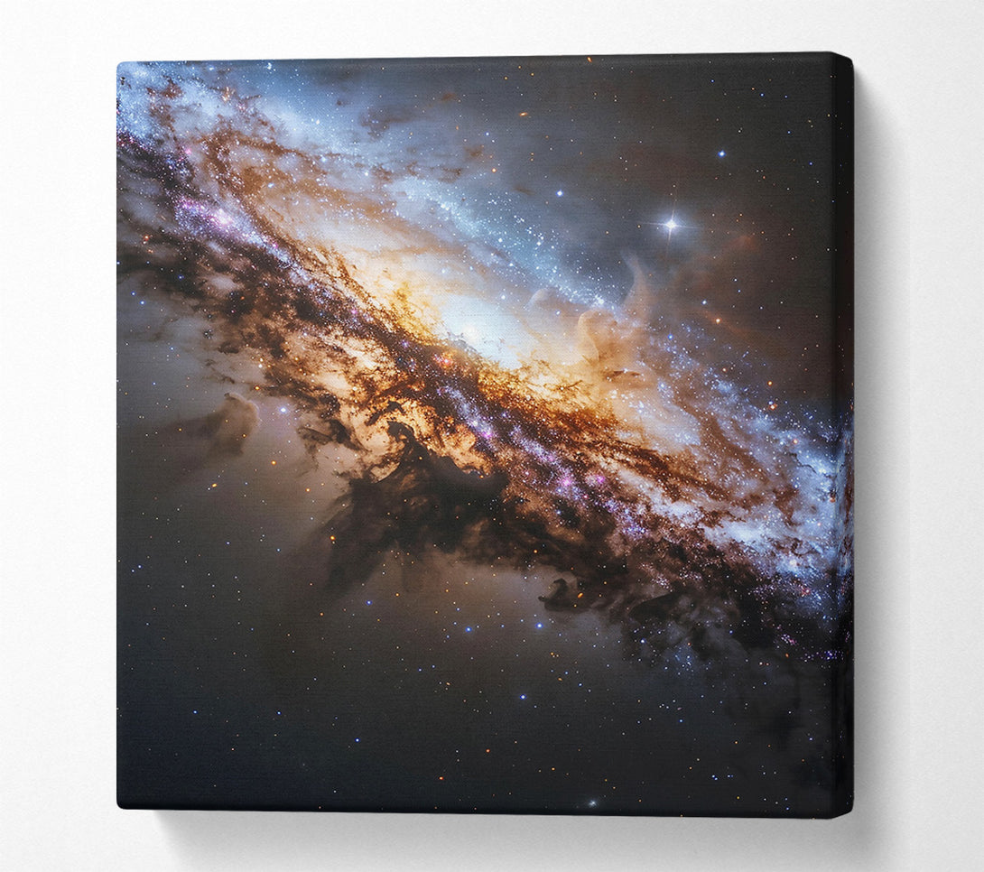  A Canvas Print of Golden Nebula Swirl Canvas Wall Art