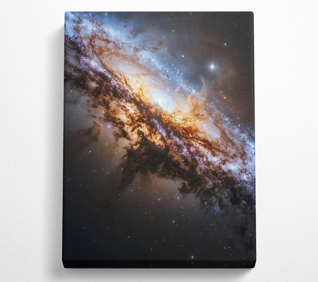  A Canvas Print of Golden Nebula Swirl Canvas Wall Art