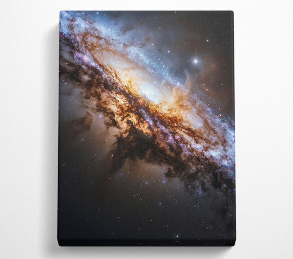  A Canvas Print of Golden Nebula Swirl Canvas Wall Art
