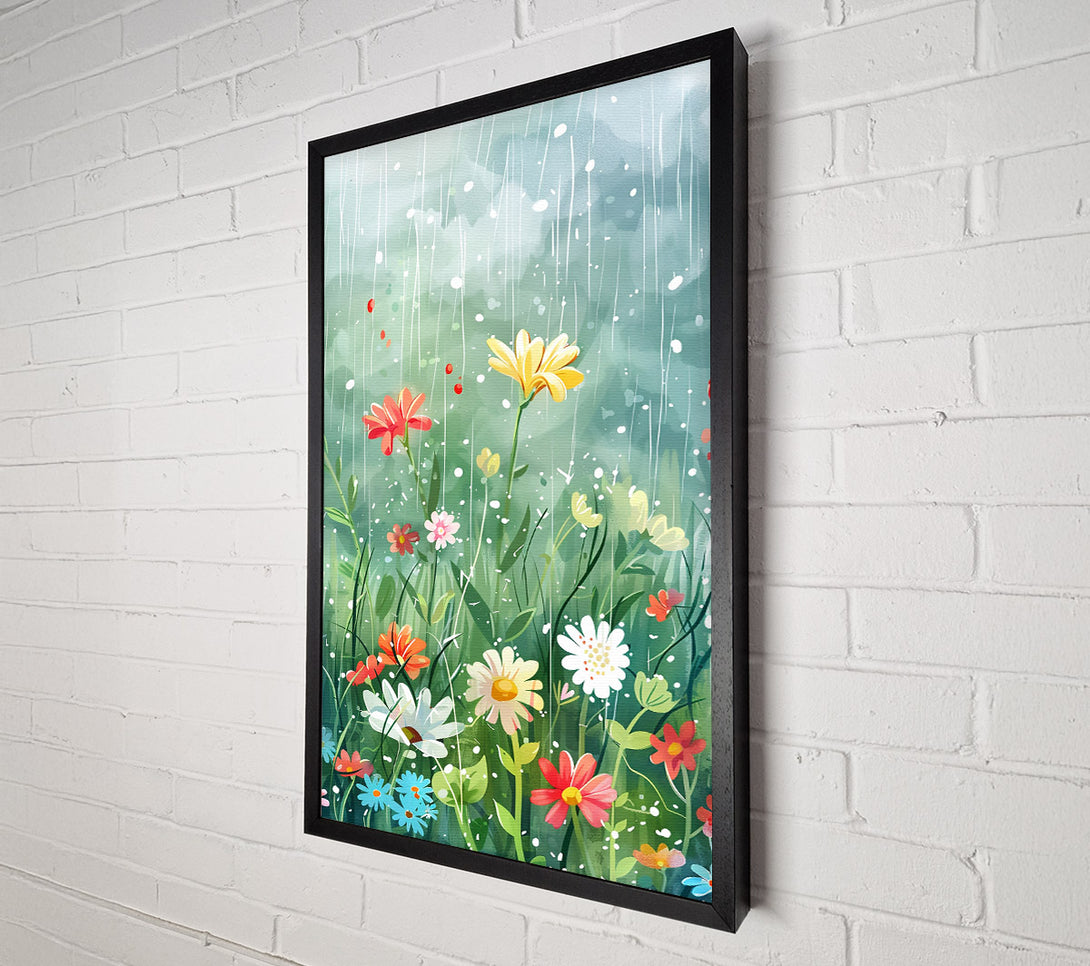  A Canvas Print of Green Spring Rain Canvas Art
