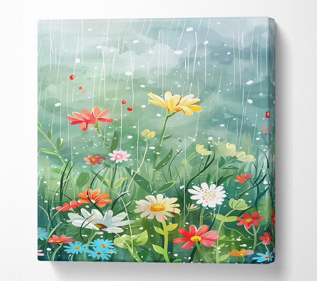  A Canvas Print of Green Spring Rain Canvas Art