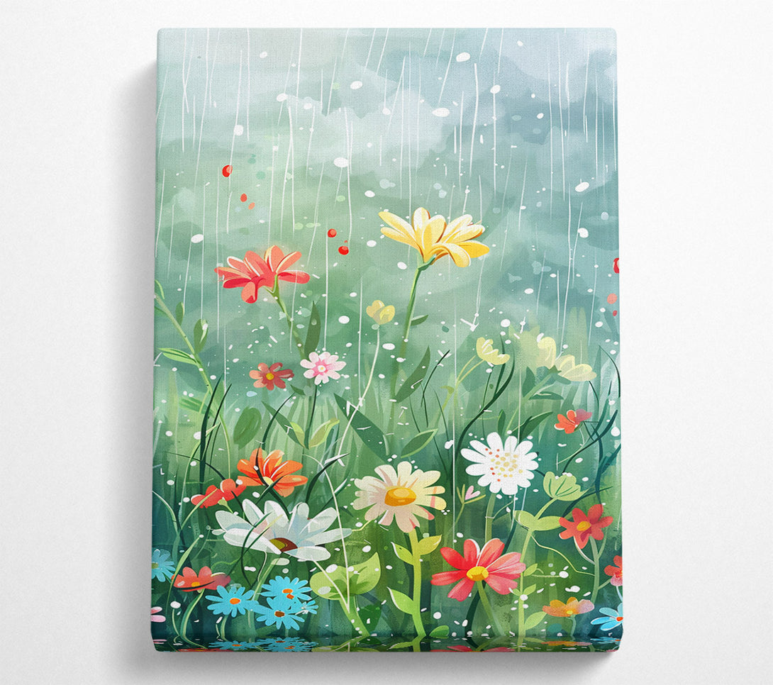  A Canvas Print of Green Spring Rain Canvas Art