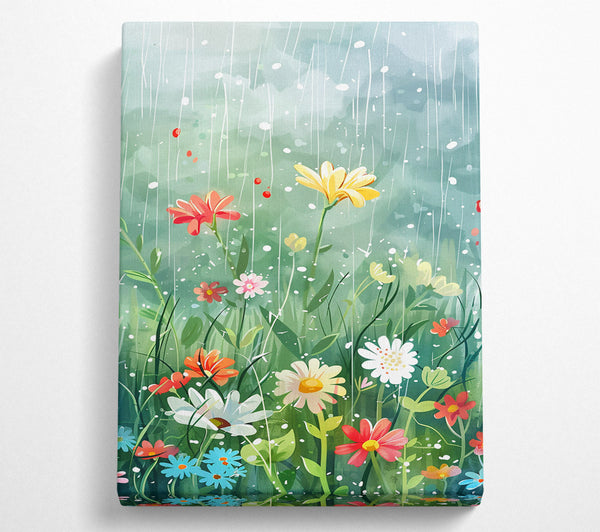  A Canvas Print of Green Spring Rain Canvas Art