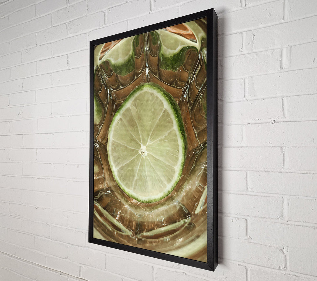  A Canvas Print of Green Lime Slice Glass Canvas Print