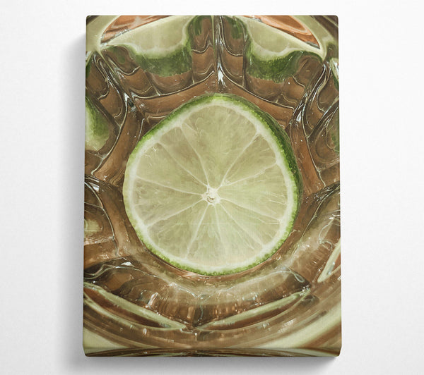  A Canvas Print of Green Lime Slice Glass Canvas Print
