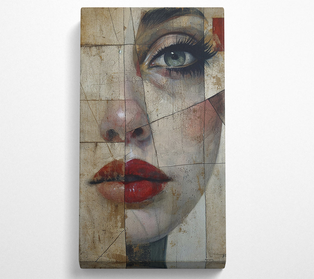  A Canvas Print of Crimson Cracked Gaze Canvas Art