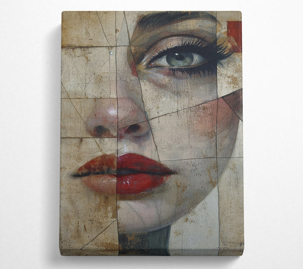  A Canvas Print of Crimson Cracked Gaze Canvas Art