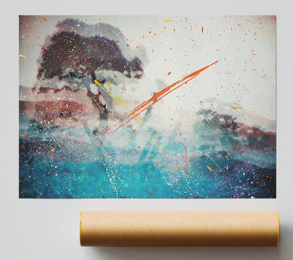 Blue Sky Splatter Poster