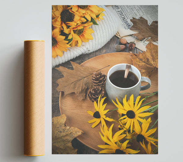 Autumn Gray Teacup Giclee Print