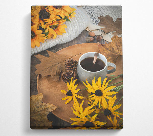  A Canvas Print of Autumn Gray Teacup Canvas Wall Art