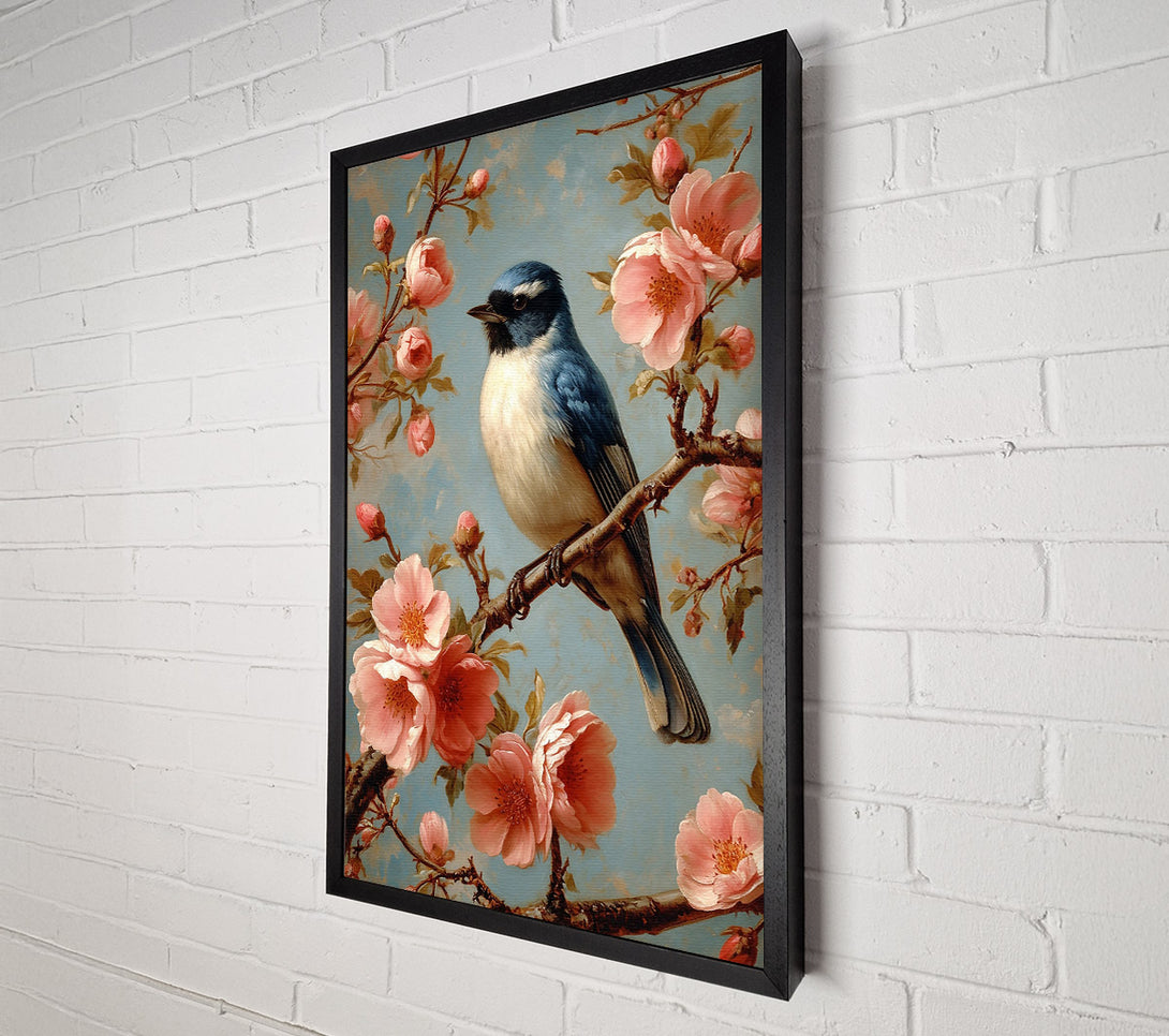  A Canvas Print of Pink And Blue Songbird Canvas Art