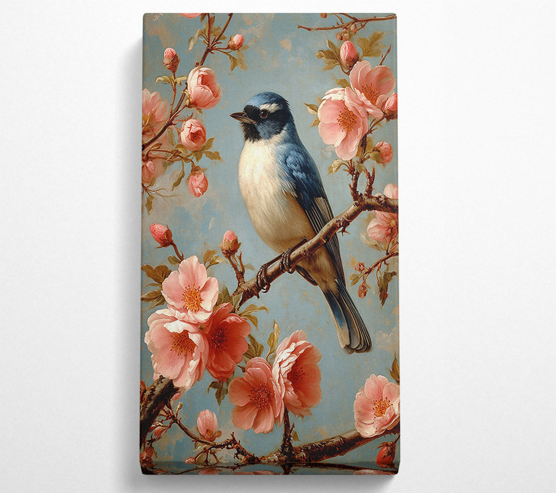  A Canvas Print of Pink And Blue Songbird Canvas Art