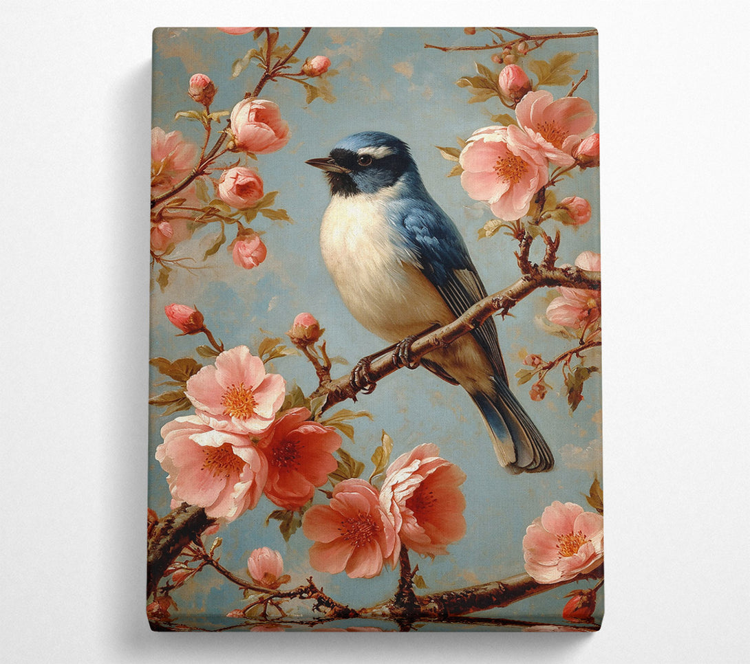  A Canvas Print of Pink And Blue Songbird Canvas Art