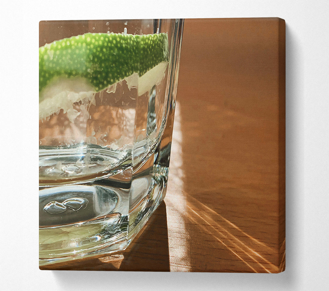  A Canvas Print of Green Light In Glass Canvas Print