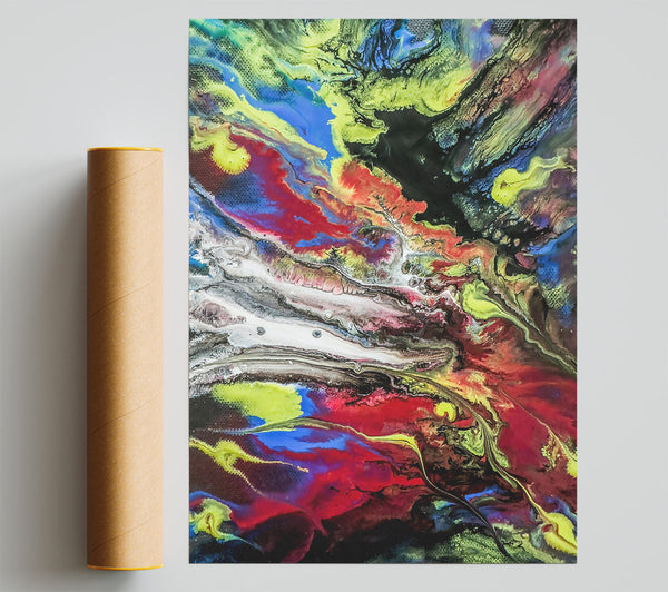 Crimson Chaos Dance Print