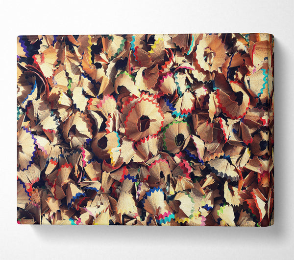  A Canvas Print of Rainbow Pencil Shavings Canvas Art