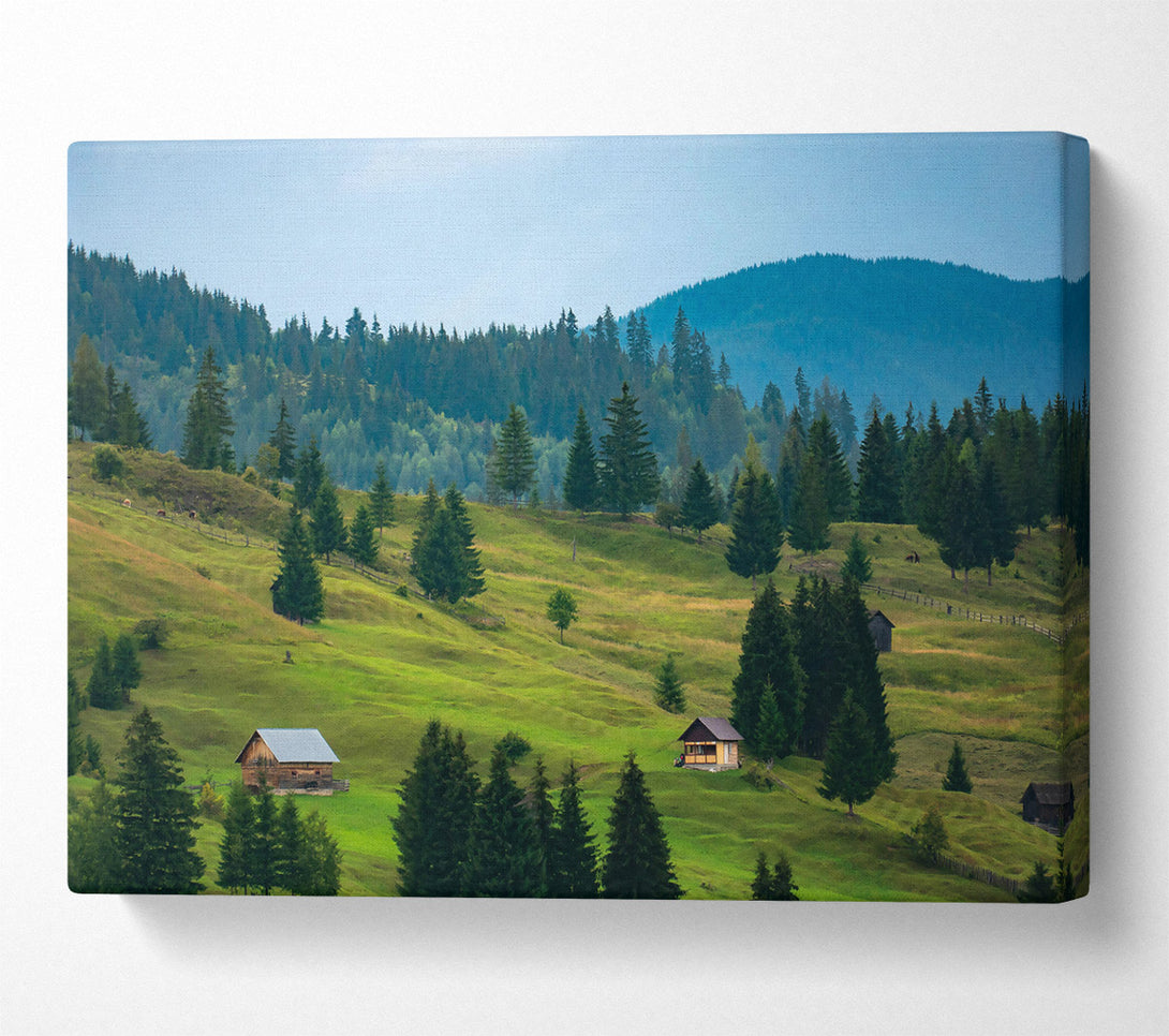  A Canvas Print of Green Mountain Retreat Canvas Wall Art