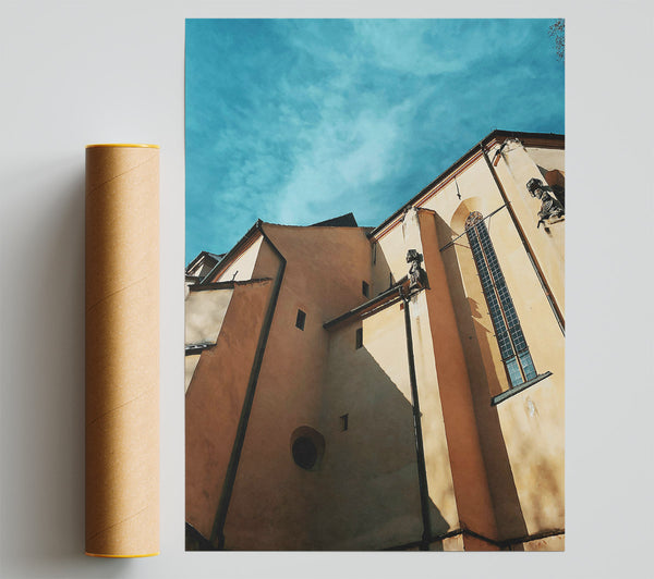 Golden Wall Shadows Giclee Print