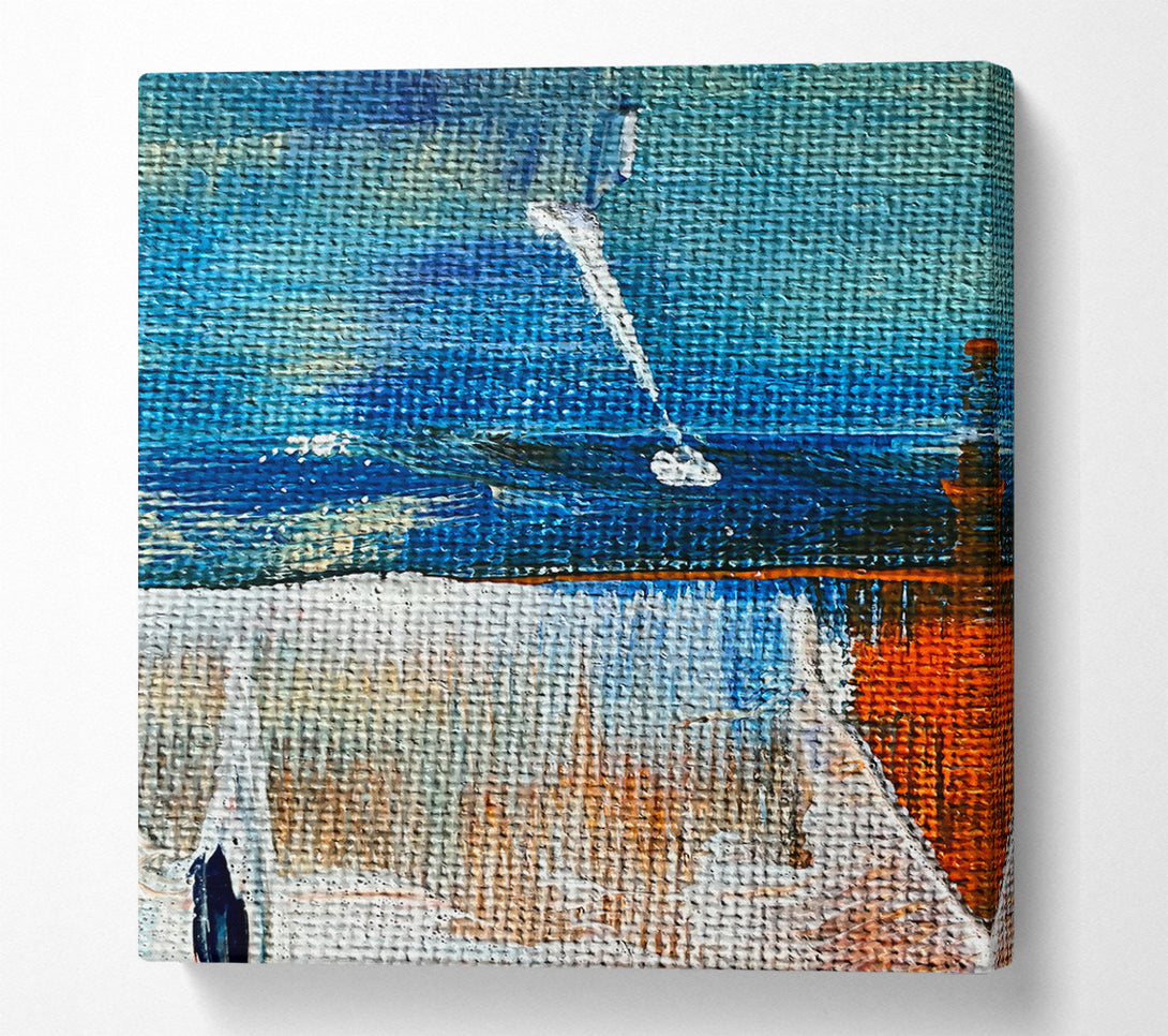  A Canvas Print of Azure Abstract Canvas Canvas Art