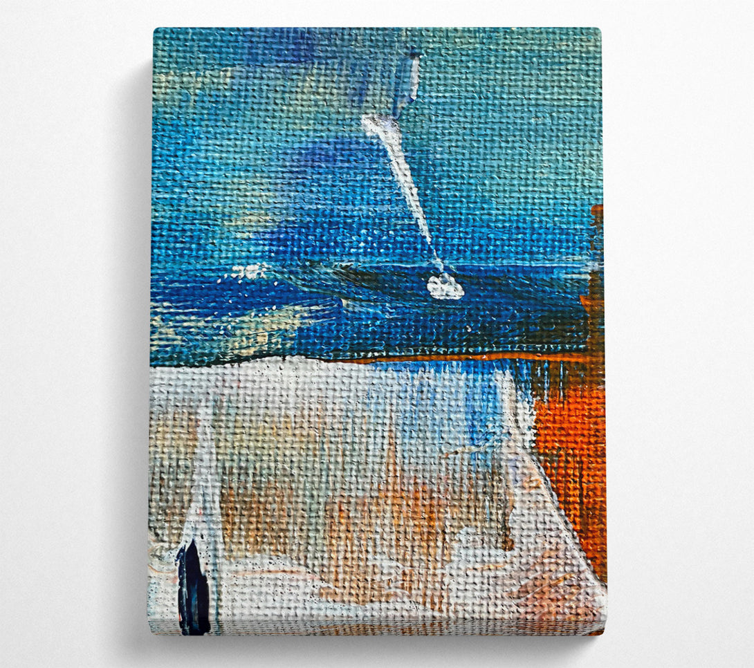  A Canvas Print of Azure Abstract Canvas Canvas Art
