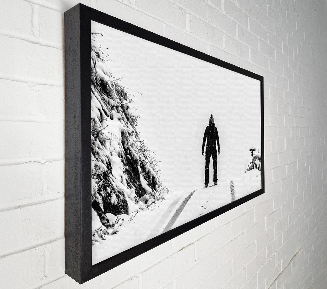  A Canvas Print of Black Figure In White Snow Canvas Print