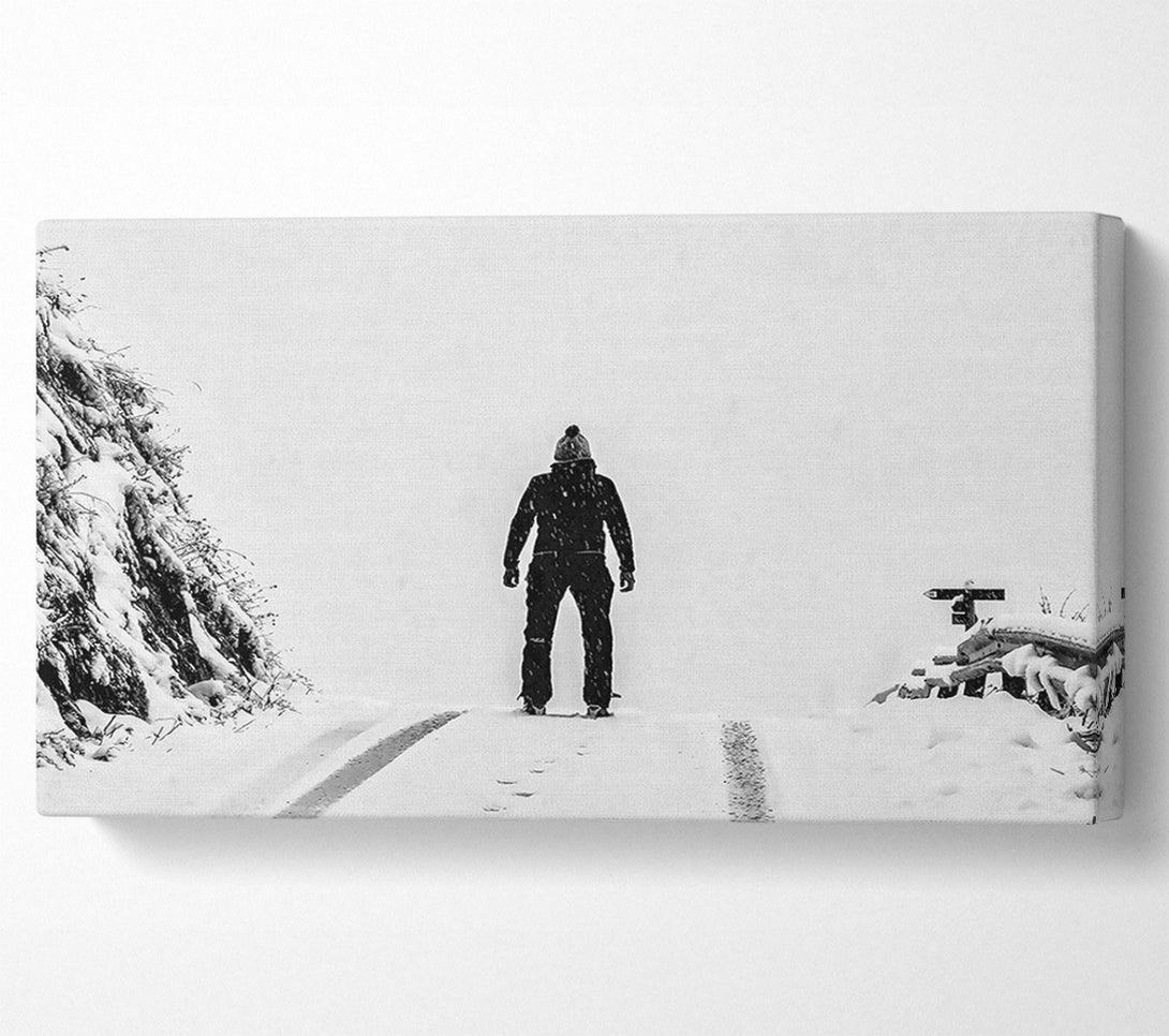  A Canvas Print of Black Figure In White Snow Canvas Print