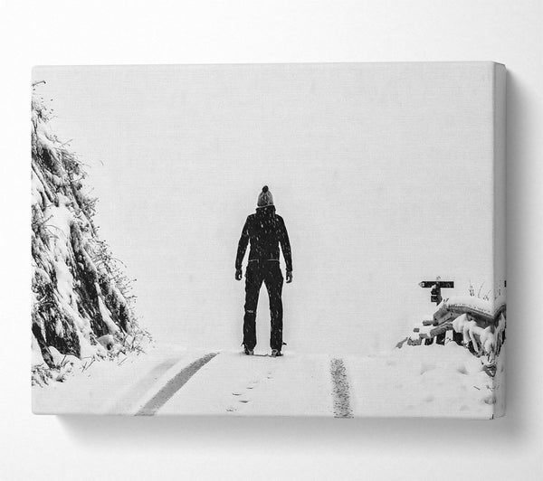  A Canvas Print of Black Figure In White Snow Canvas Print