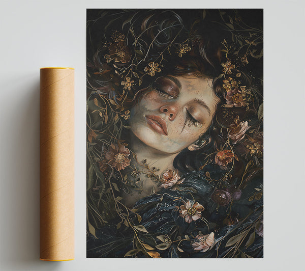 Golden Veiled Slumber Giclee Print